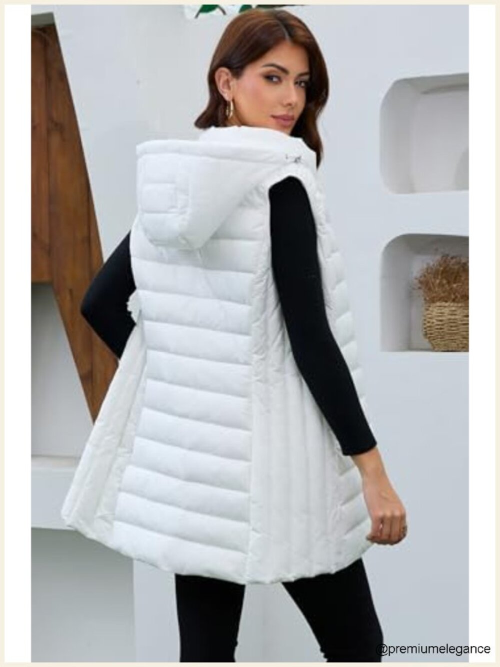 Lightweight Packable Sleeveless Puffer Vest with Detachable Hood for Women - Picture 3 of 6